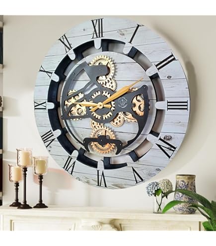 ImprovingLife The Gears Clock 36'' Inch Real Moving Gear Wall